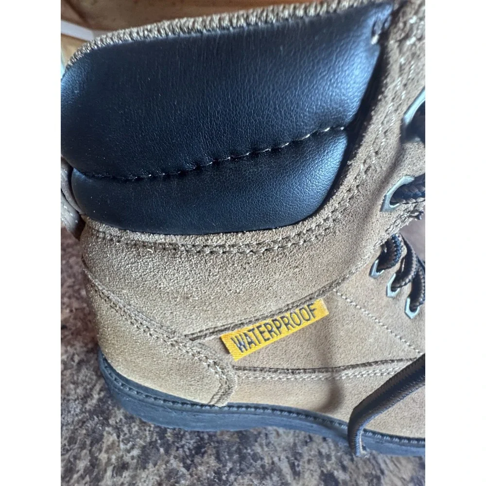 Brahma Men's Sz 8.5 Leather Waterproof 6 Inch Steel Toe Boots Padded Back Collar